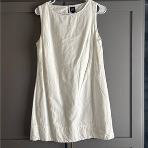 GAP Women's Ivory Linen/Cotton Blend Mini Dress